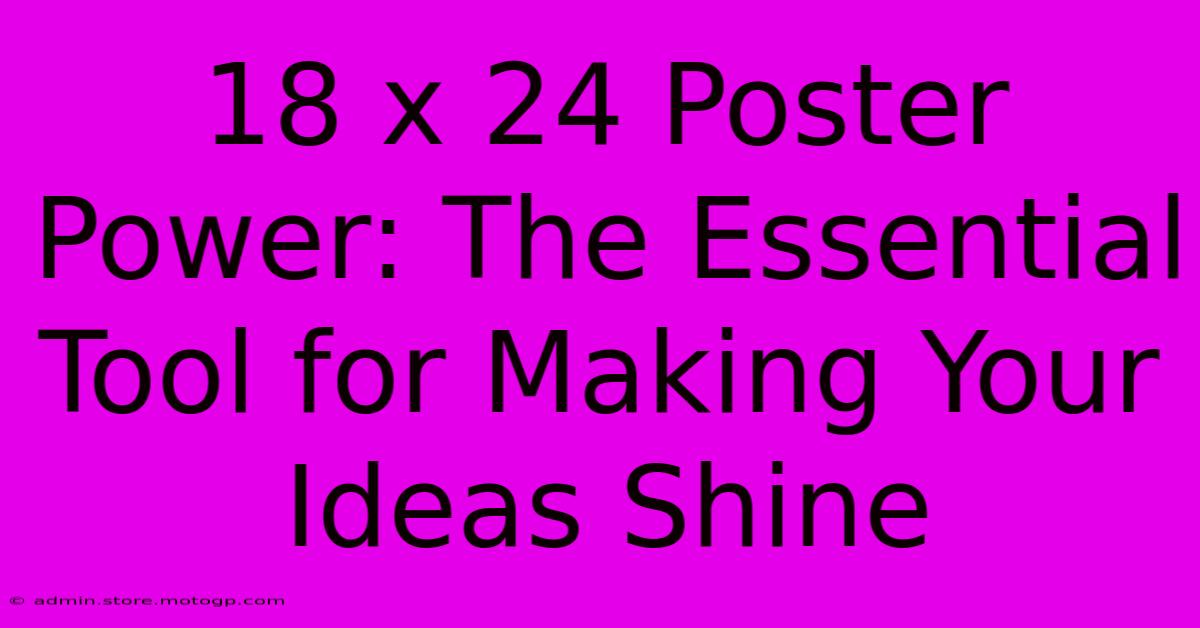 18 X 24 Poster Power: The Essential Tool For Making Your Ideas Shine