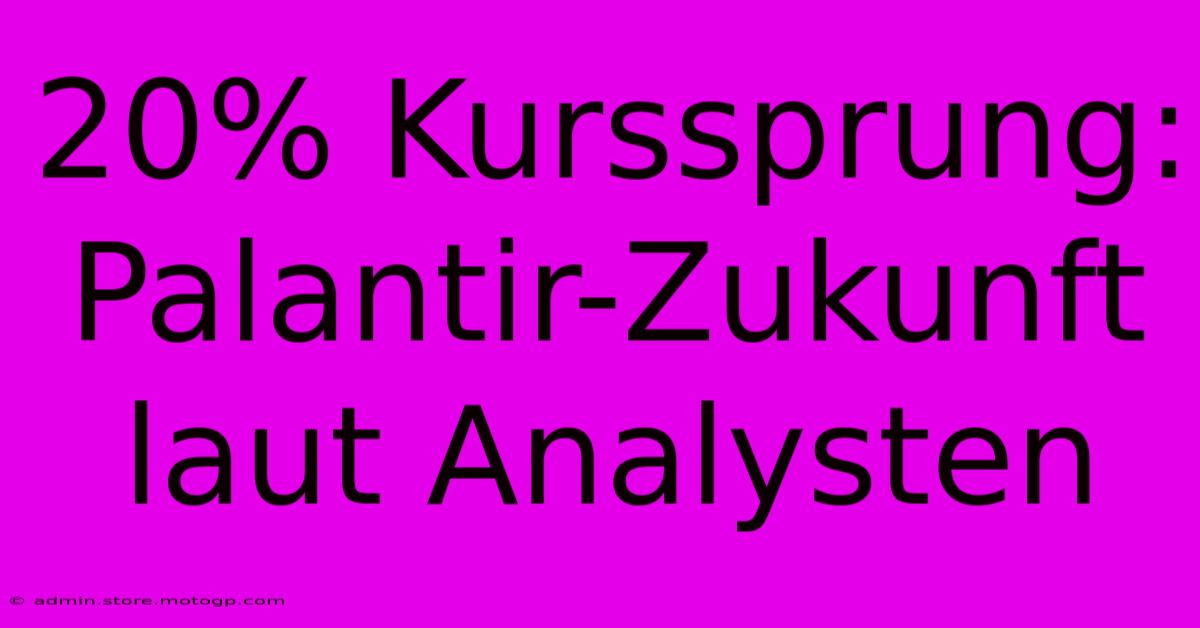 20% Kurssprung: Palantir-Zukunft Laut Analysten