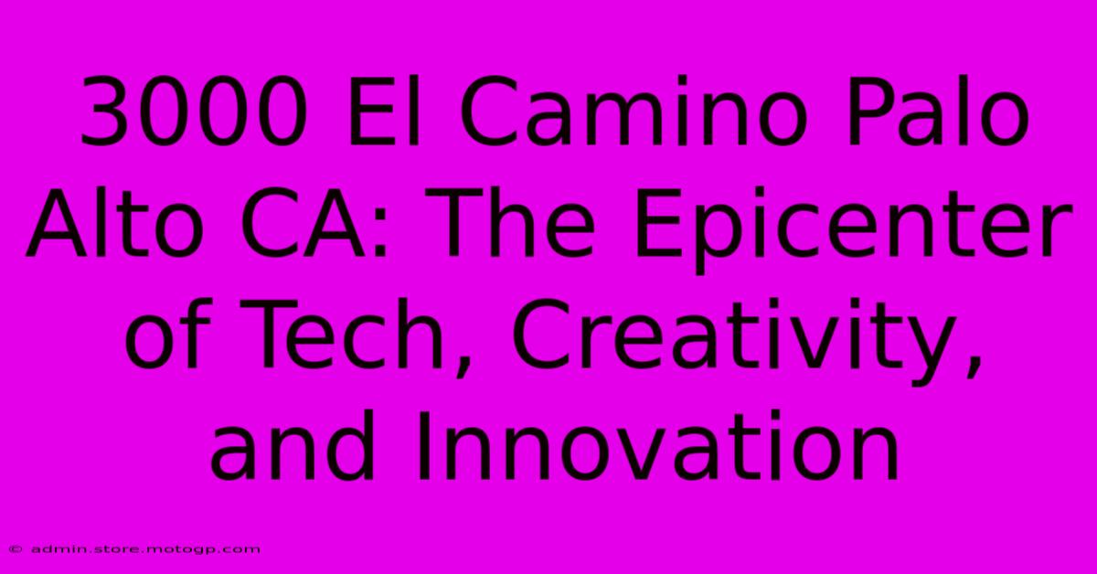 3000 El Camino Palo Alto CA: The Epicenter Of Tech, Creativity, And Innovation