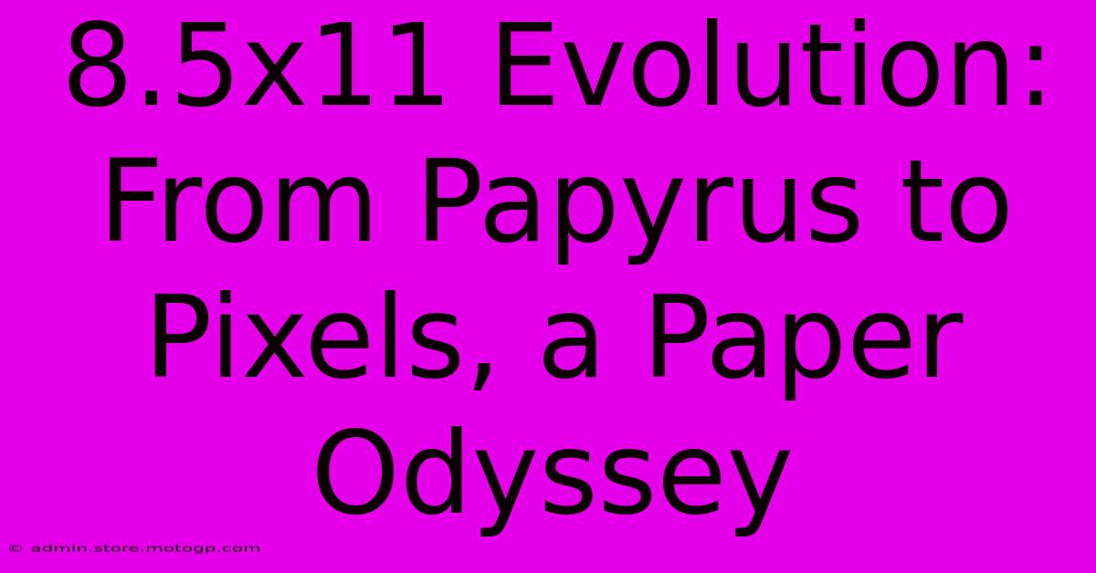 8.5x11 Evolution: From Papyrus To Pixels, A Paper Odyssey