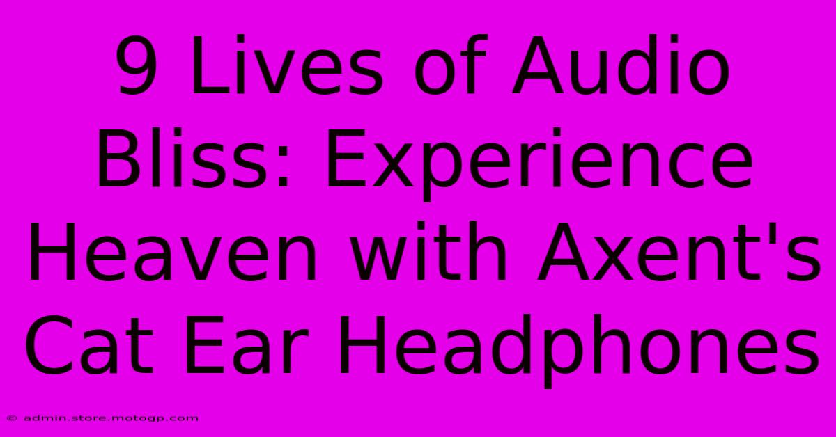 9 Lives Of Audio Bliss: Experience Heaven With Axent's Cat Ear Headphones