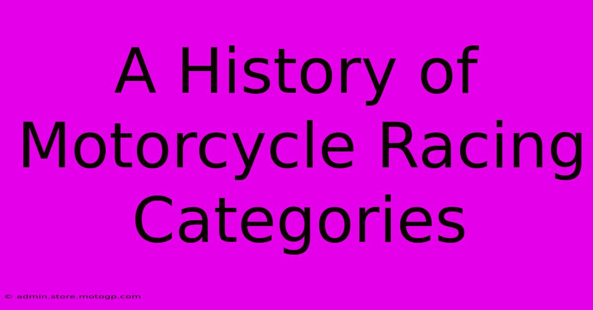 A History Of Motorcycle Racing Categories