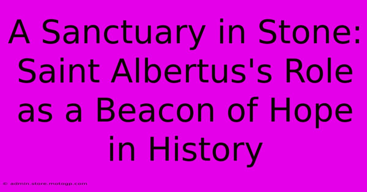 A Sanctuary In Stone: Saint Albertus's Role As A Beacon Of Hope In History