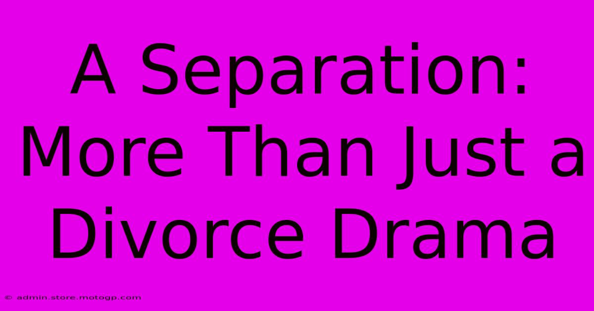 A Separation:  More Than Just A Divorce Drama