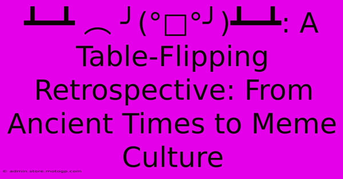 ┻━┻ ︵ ╯(°□°╯)┻━┻: A Table-Flipping Retrospective: From Ancient Times To Meme Culture