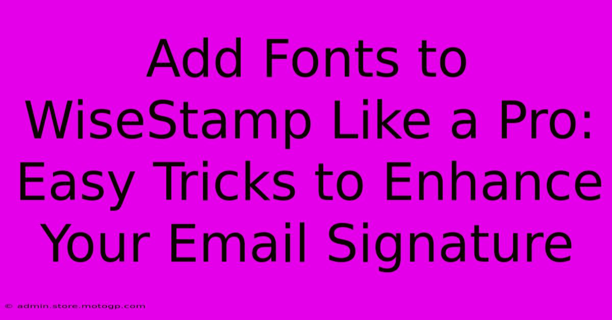 Add Fonts To WiseStamp Like A Pro: Easy Tricks To Enhance Your Email Signature