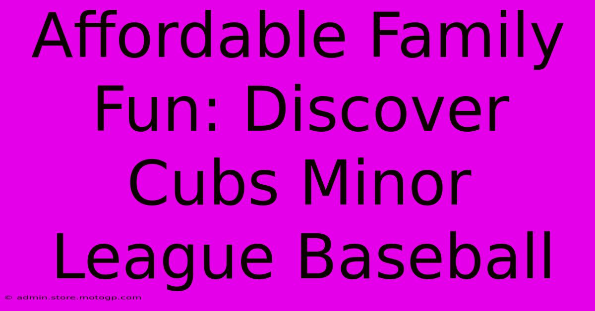 Affordable Family Fun: Discover Cubs Minor League Baseball