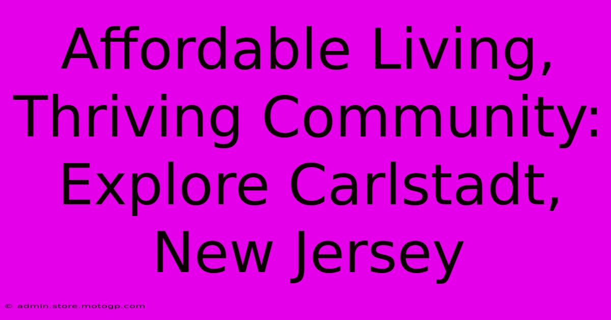 Affordable Living, Thriving Community: Explore Carlstadt, New Jersey