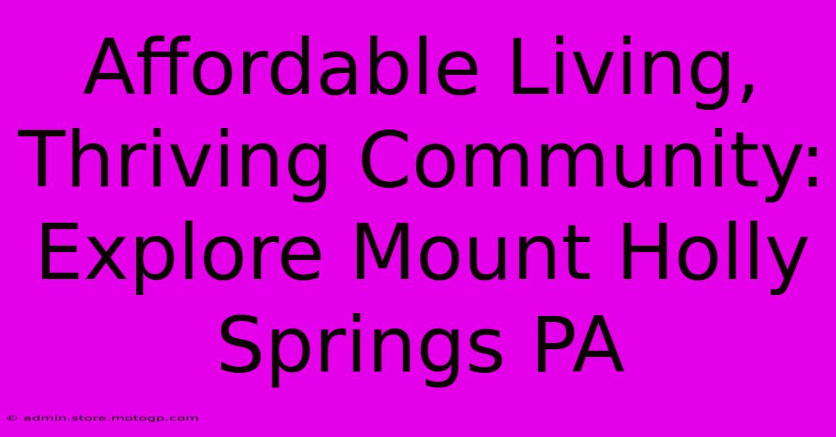 Affordable Living, Thriving Community: Explore Mount Holly Springs PA