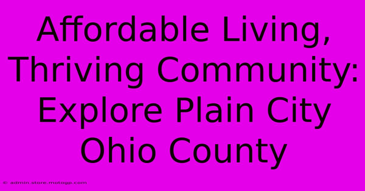 Affordable Living, Thriving Community: Explore Plain City Ohio County