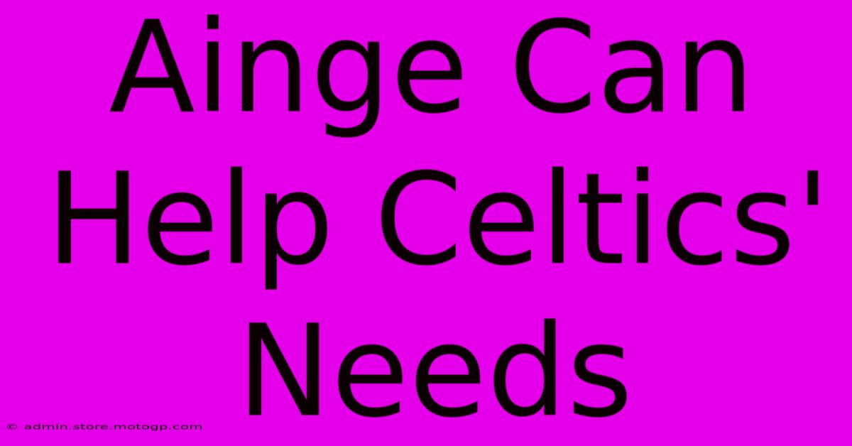 Ainge Can Help Celtics' Needs