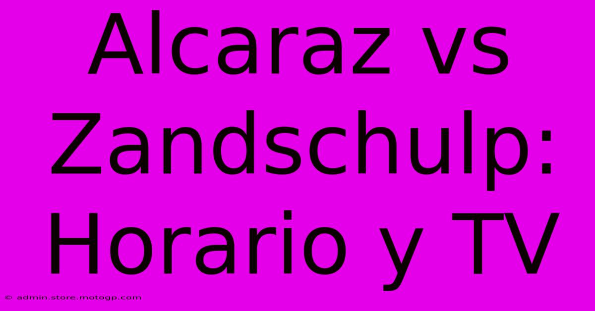 Alcaraz Vs Zandschulp: Horario Y TV