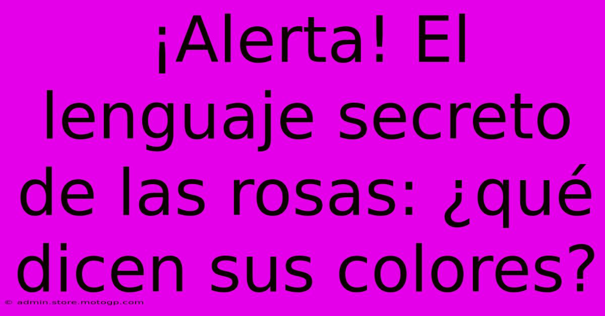 ¡Alerta! El Lenguaje Secreto De Las Rosas: ¿qué Dicen Sus Colores?