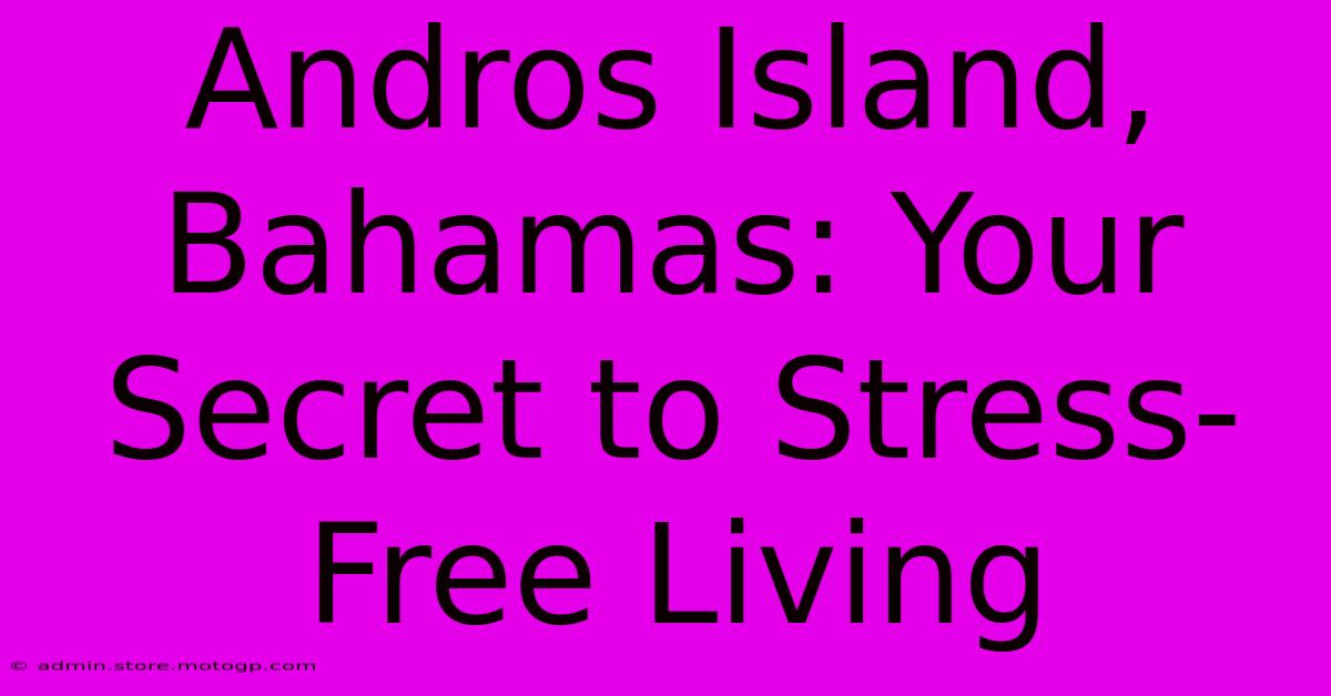 Andros Island, Bahamas: Your Secret To Stress-Free Living