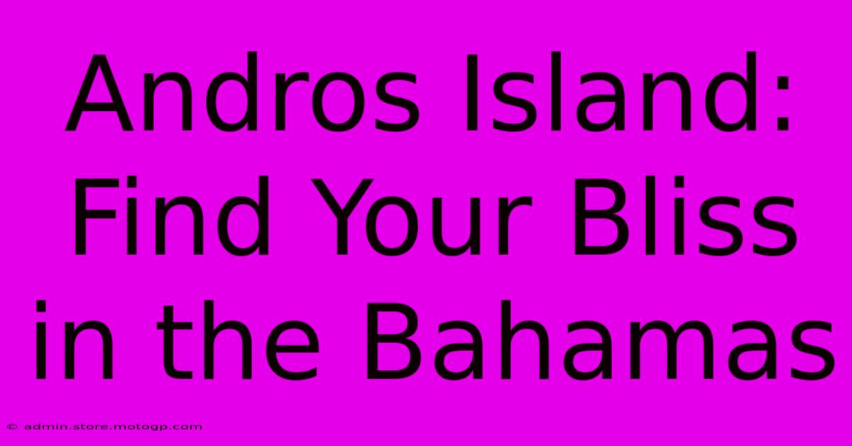 Andros Island: Find Your Bliss In The Bahamas