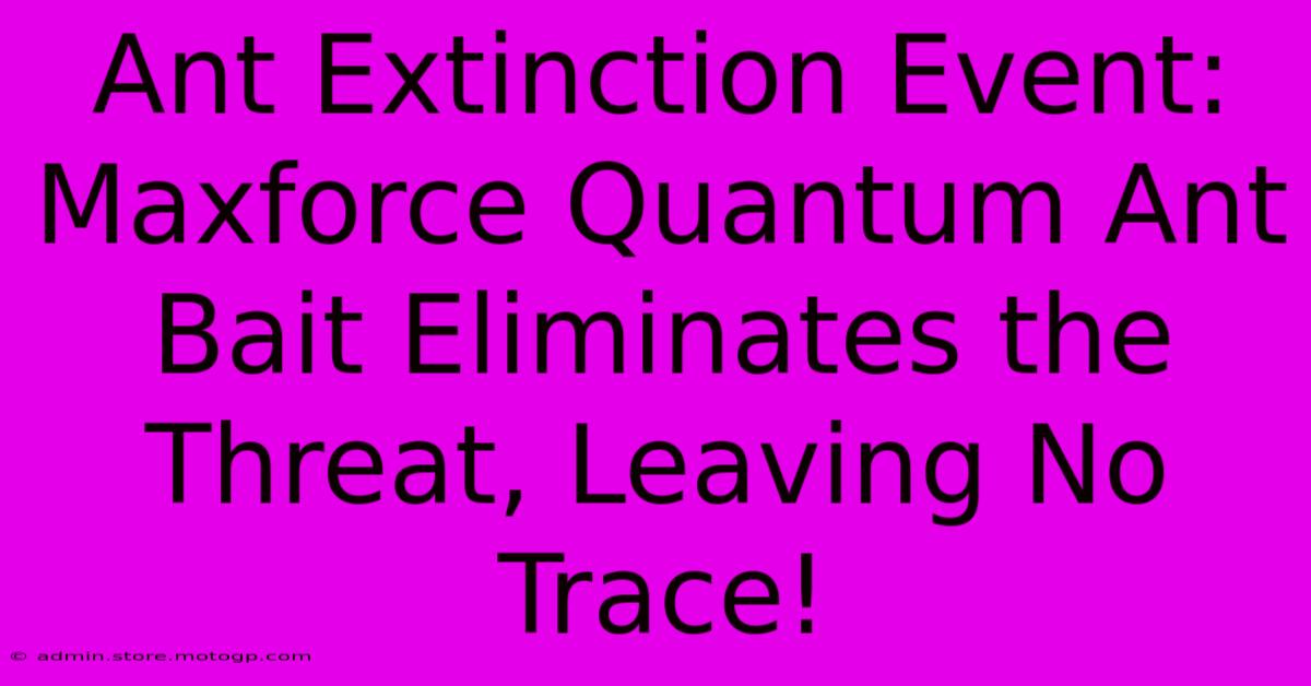 Ant Extinction Event: Maxforce Quantum Ant Bait Eliminates The Threat, Leaving No Trace!