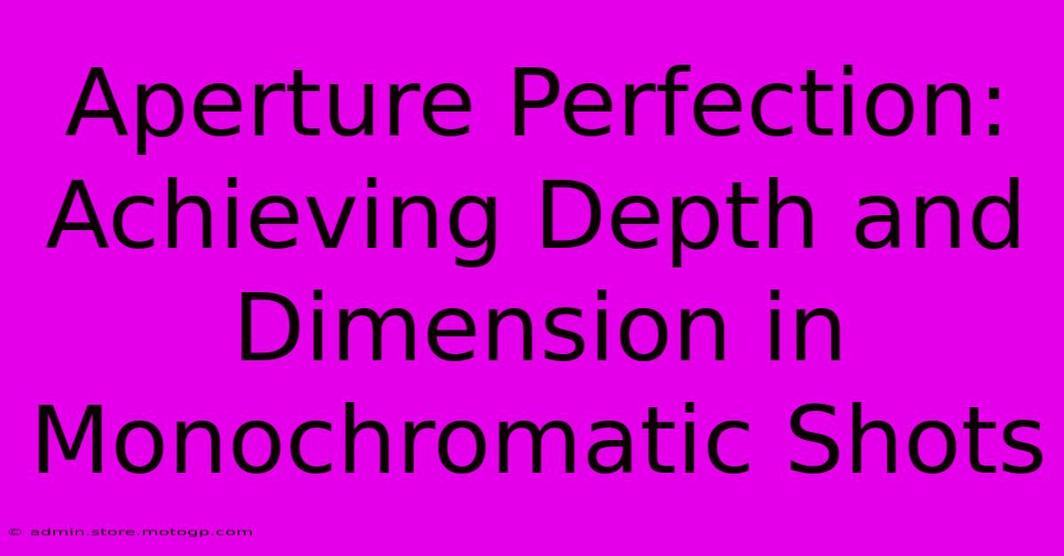 Aperture Perfection: Achieving Depth And Dimension In Monochromatic Shots