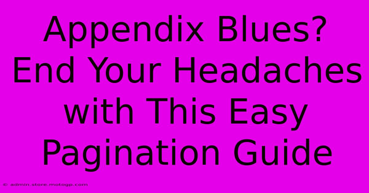 Appendix Blues? End Your Headaches With This Easy Pagination Guide