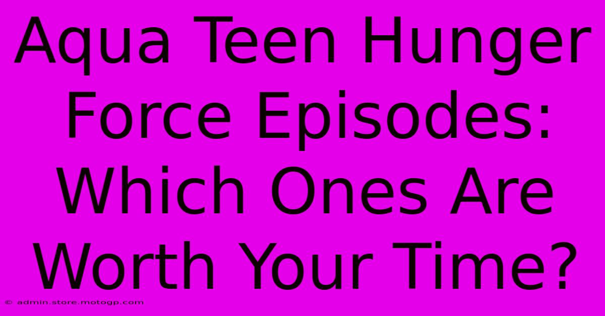 Aqua Teen Hunger Force Episodes:  Which Ones Are Worth Your Time?