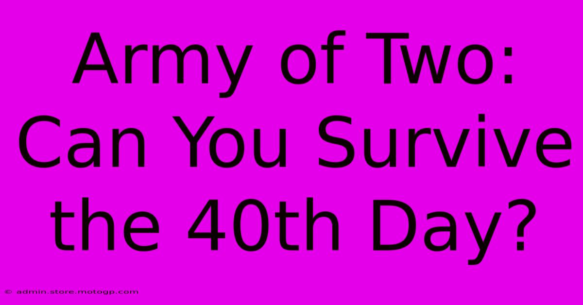 Army Of Two: Can You Survive The 40th Day?