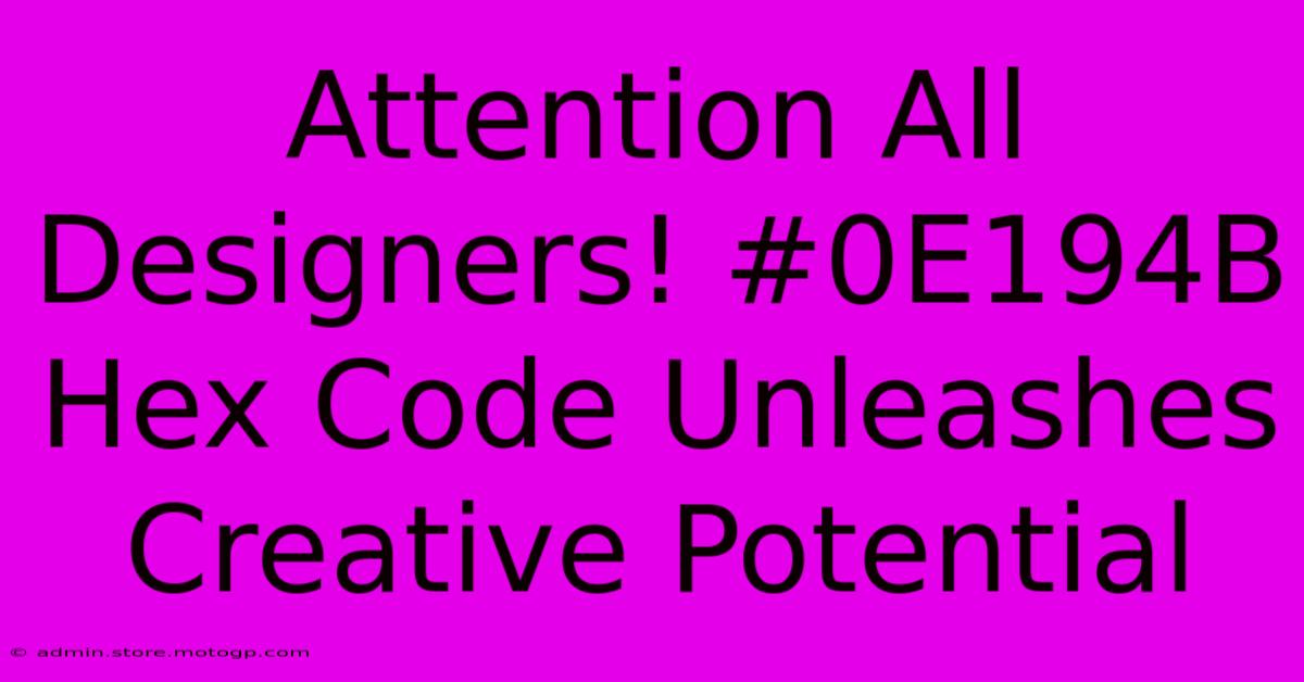 Attention All Designers! #0E194B Hex Code Unleashes Creative Potential