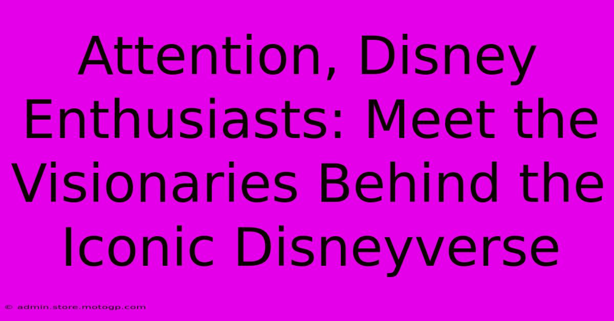 Attention, Disney Enthusiasts: Meet The Visionaries Behind The Iconic Disneyverse