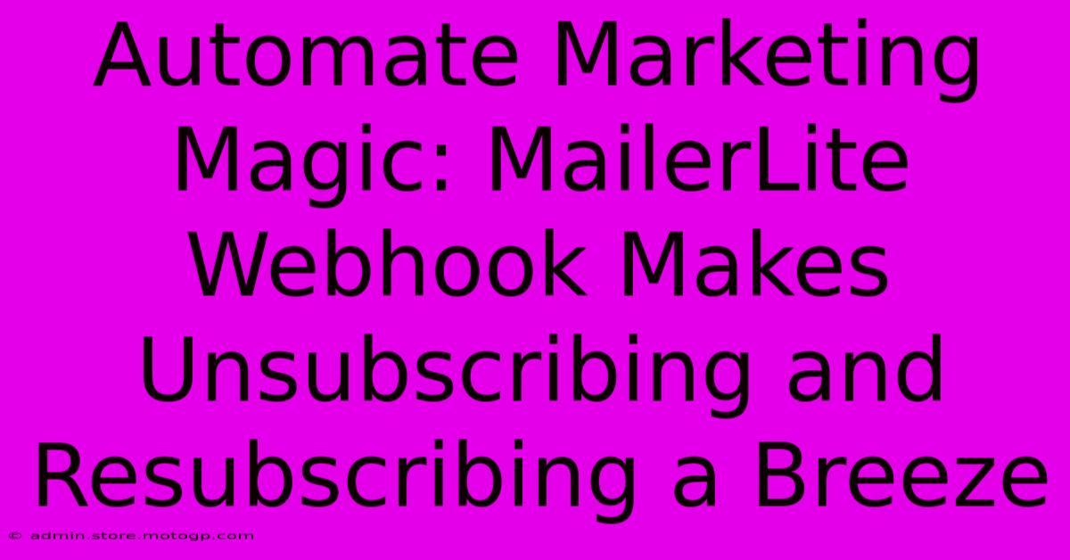 Automate Marketing Magic: MailerLite Webhook Makes Unsubscribing And Resubscribing A Breeze