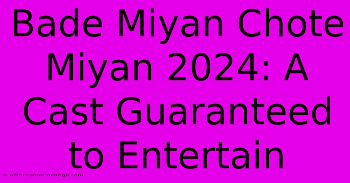 Bade Miyan Chote Miyan 2024: A Cast Guaranteed To Entertain