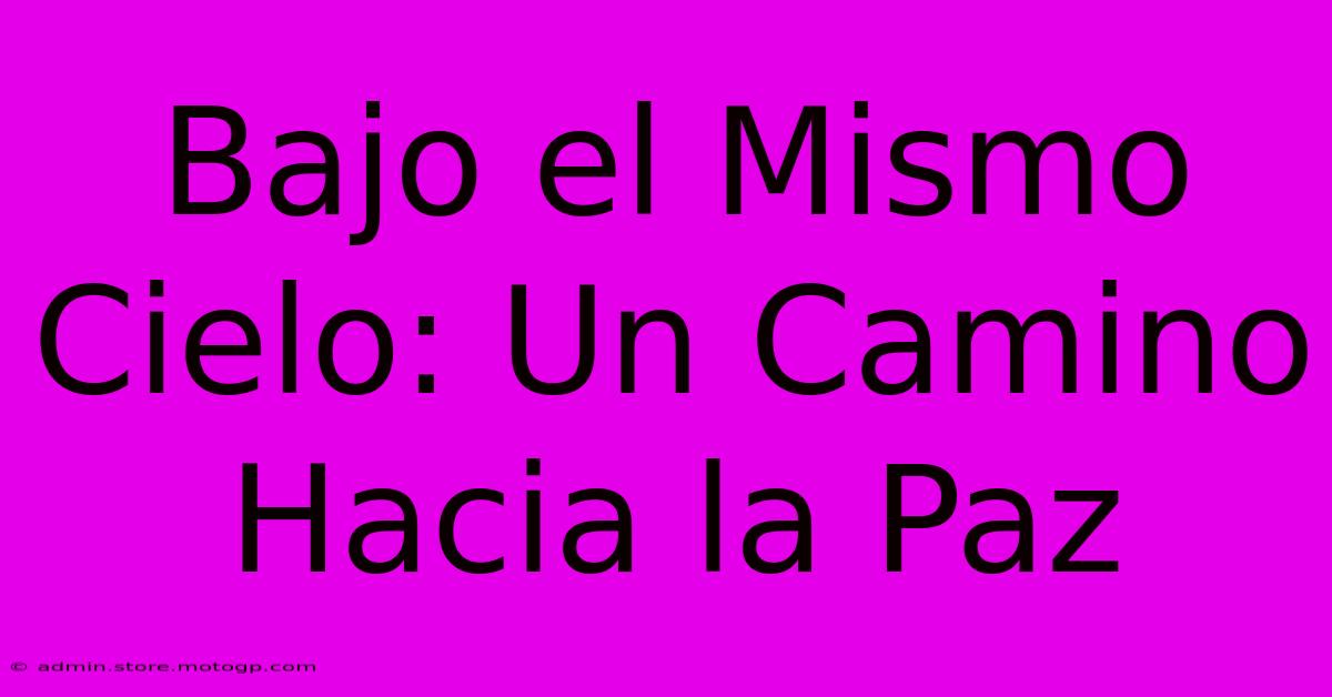 Bajo El Mismo Cielo: Un Camino Hacia La Paz