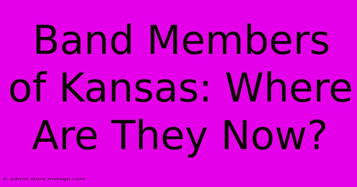 Band Members Of Kansas: Where Are They Now?