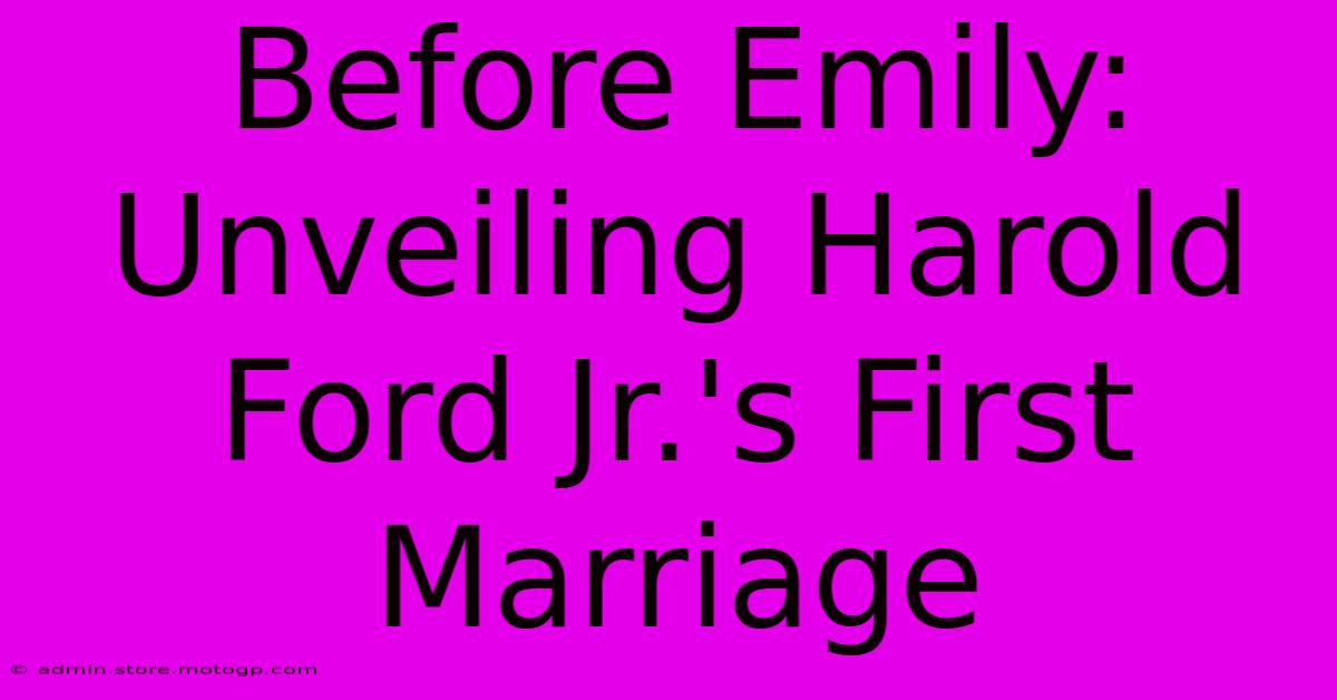 Before Emily: Unveiling Harold Ford Jr.'s First Marriage