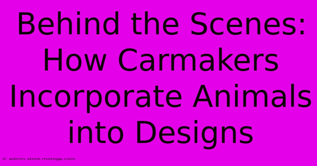 Behind The Scenes: How Carmakers Incorporate Animals Into Designs