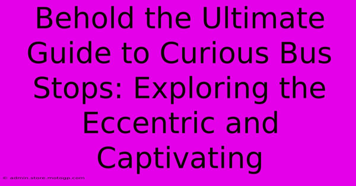 Behold The Ultimate Guide To Curious Bus Stops: Exploring The Eccentric And Captivating