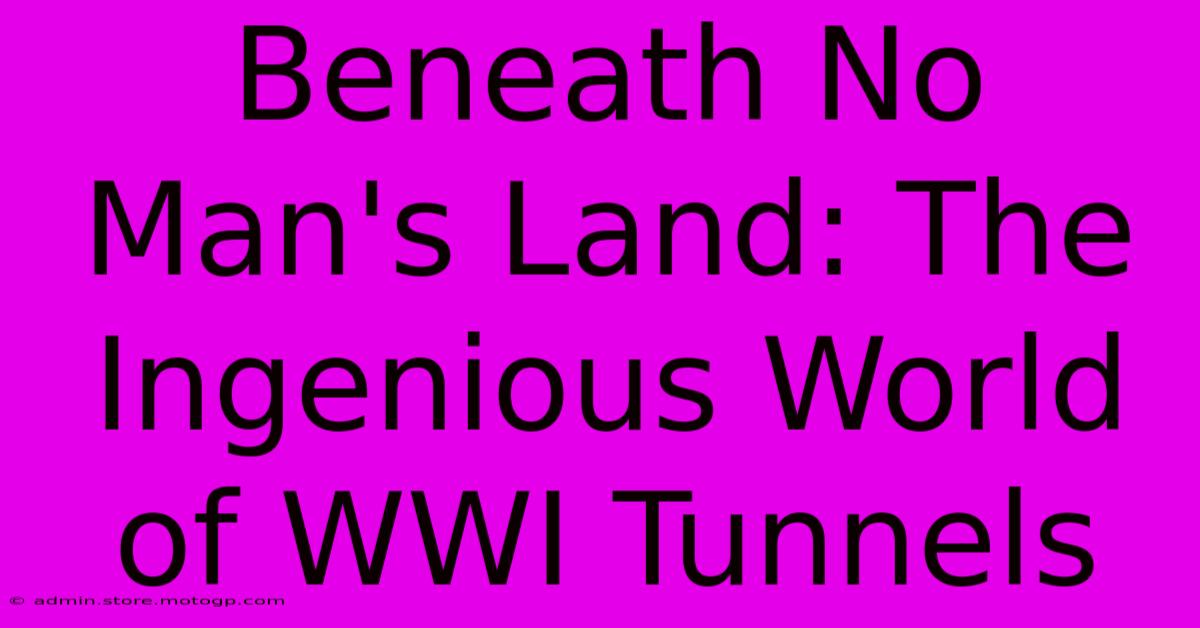 Beneath No Man's Land: The Ingenious World Of WWI Tunnels