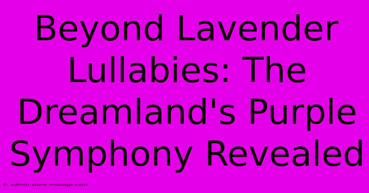 Beyond Lavender Lullabies: The Dreamland's Purple Symphony Revealed