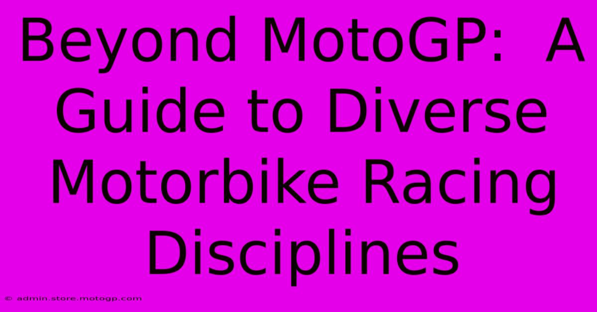 Beyond MotoGP:  A Guide To Diverse Motorbike Racing Disciplines