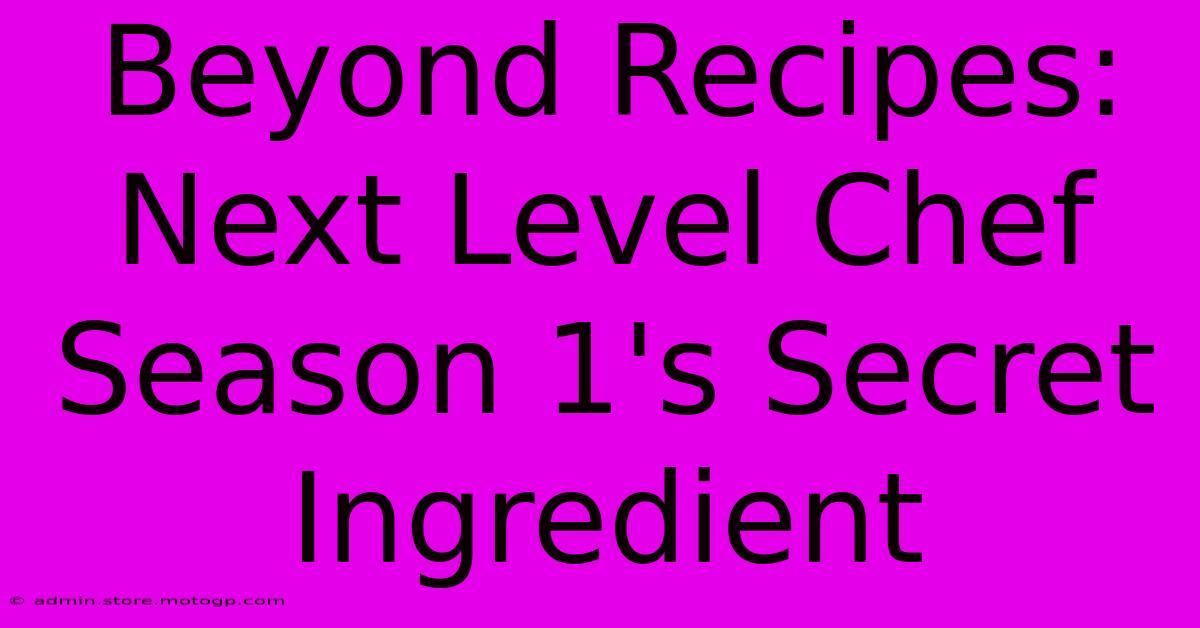 Beyond Recipes: Next Level Chef Season 1's Secret Ingredient