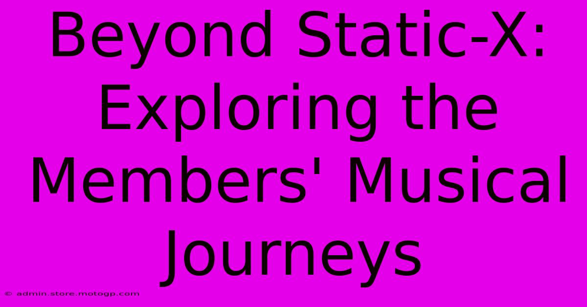 Beyond Static-X:  Exploring The Members' Musical Journeys