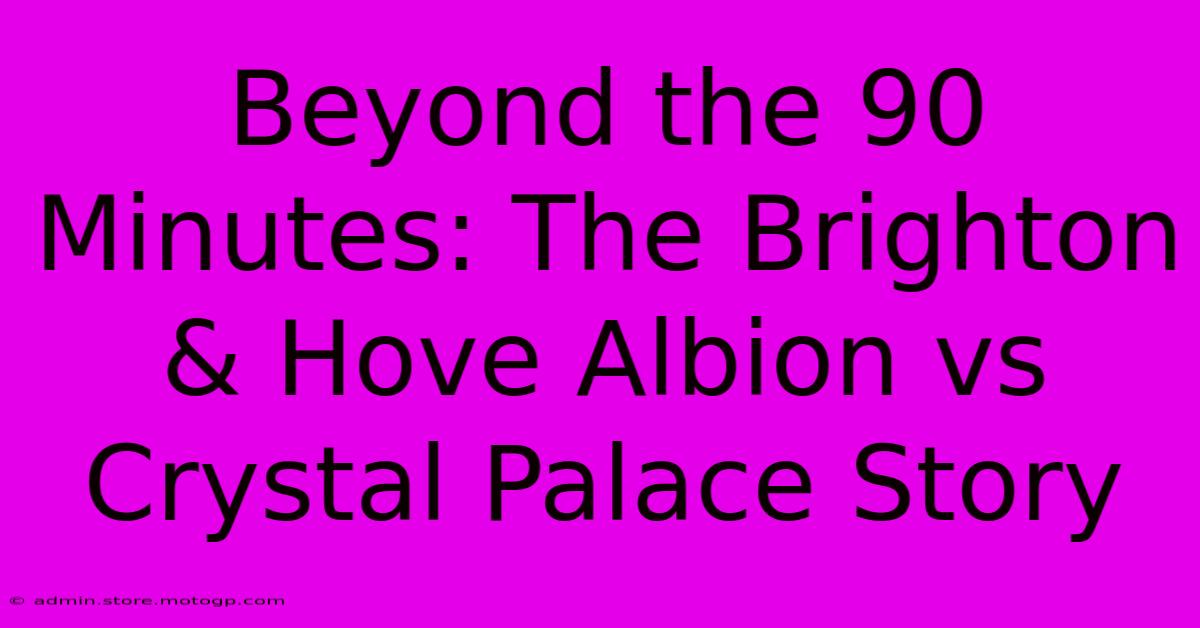 Beyond The 90 Minutes: The Brighton & Hove Albion Vs Crystal Palace Story