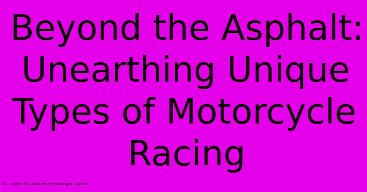 Beyond The Asphalt: Unearthing Unique Types Of Motorcycle Racing