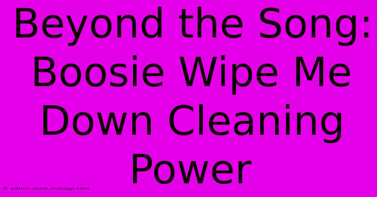 Beyond The Song: Boosie Wipe Me Down Cleaning Power