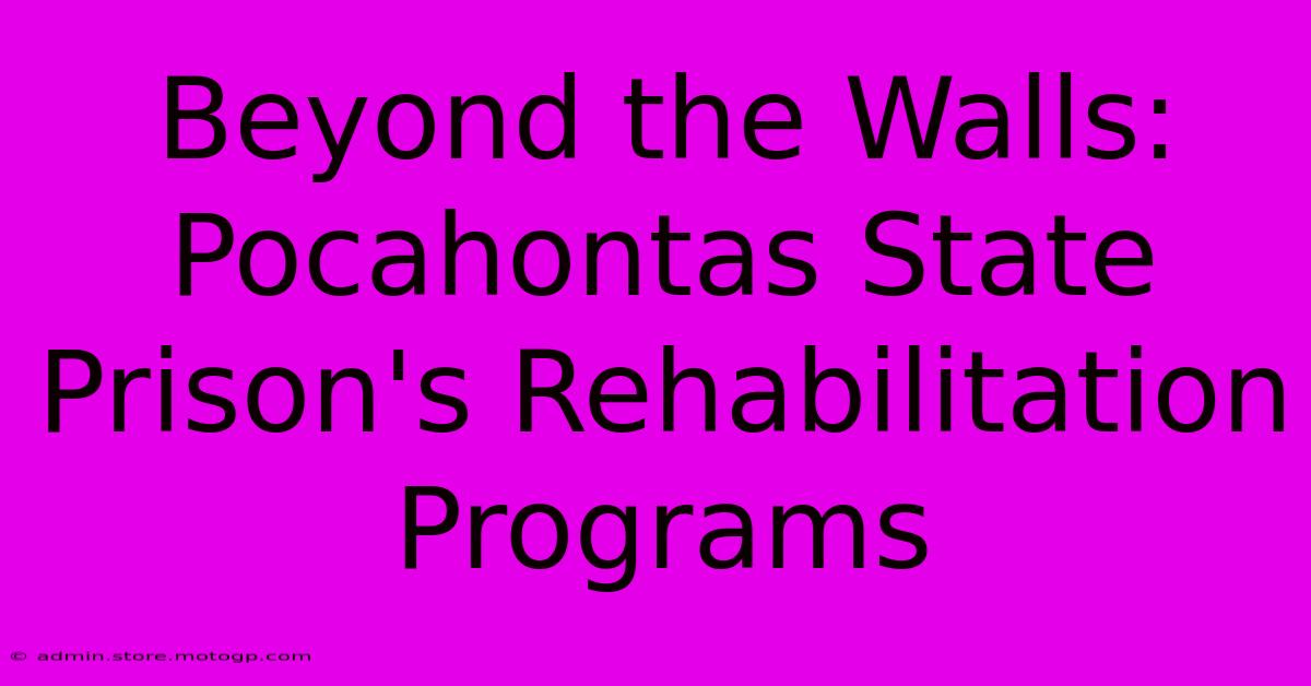 Beyond The Walls:  Pocahontas State Prison's Rehabilitation Programs