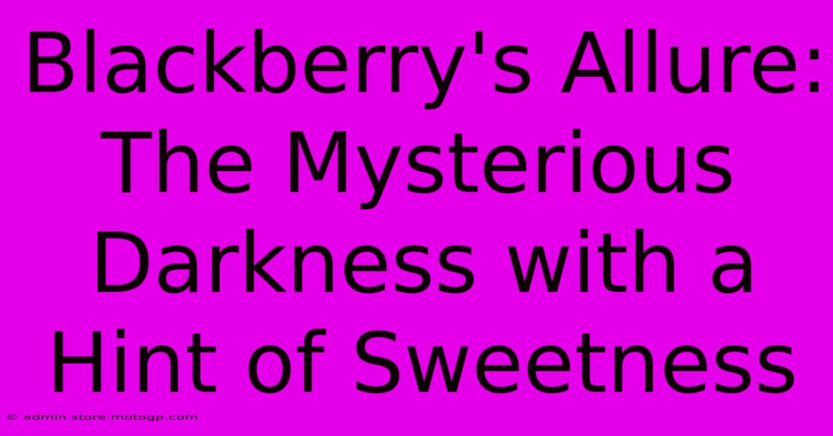 Blackberry's Allure: The Mysterious Darkness With A Hint Of Sweetness