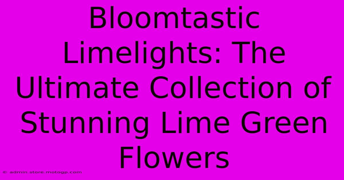 Bloomtastic Limelights: The Ultimate Collection Of Stunning Lime Green Flowers