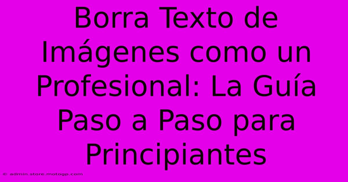 Borra Texto De Imágenes Como Un Profesional: La Guía Paso A Paso Para Principiantes