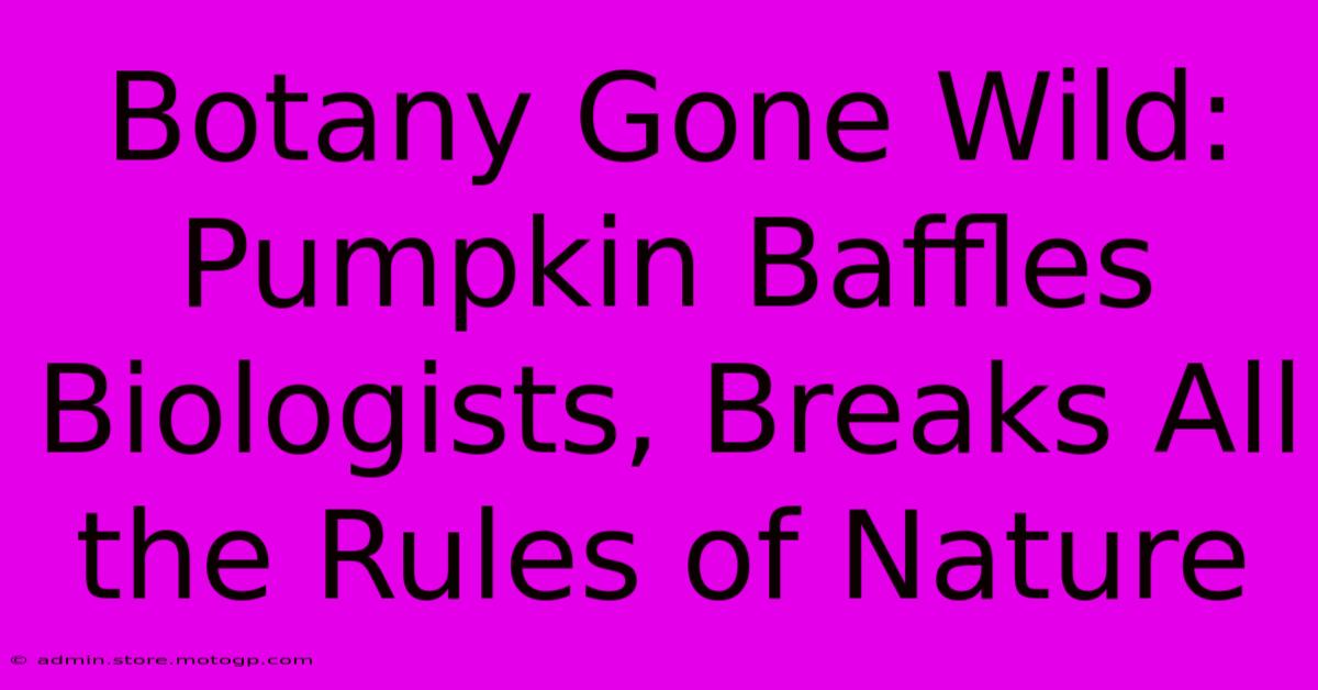 Botany Gone Wild: Pumpkin Baffles Biologists, Breaks All The Rules Of Nature