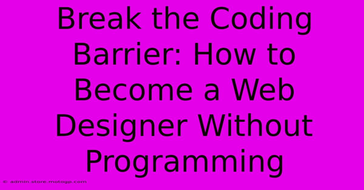 Break The Coding Barrier: How To Become A Web Designer Without Programming