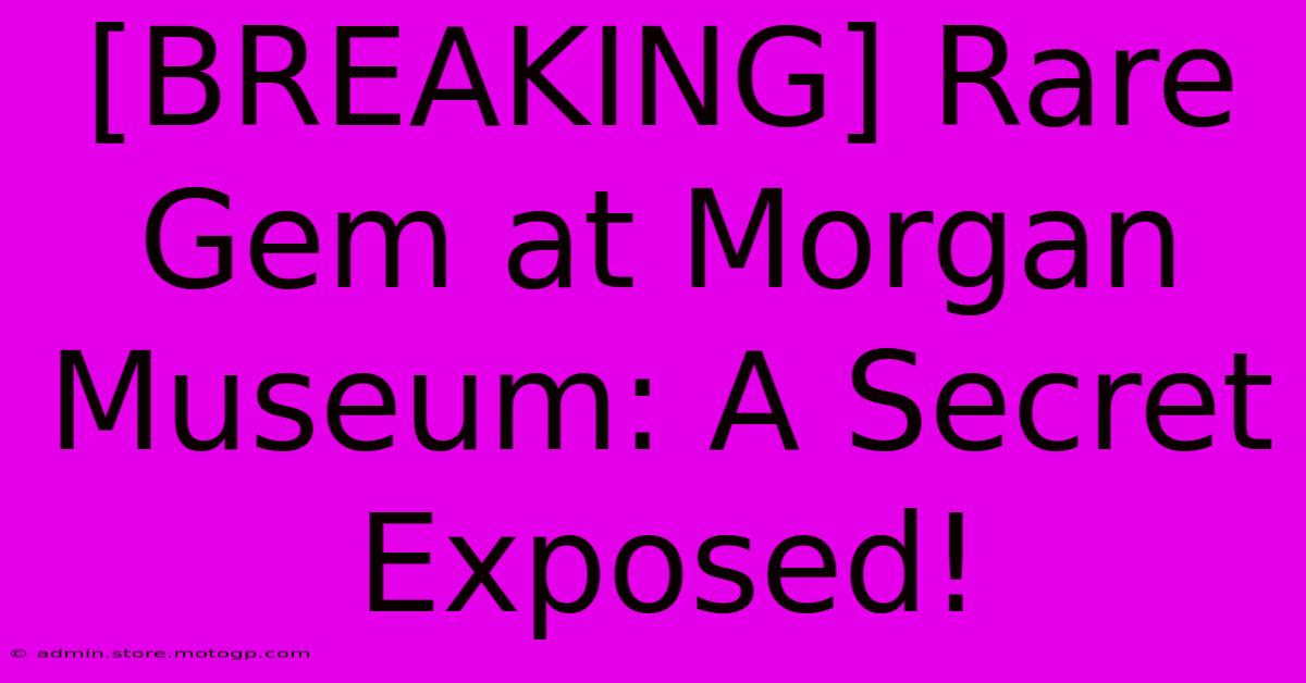 [BREAKING] Rare Gem At Morgan Museum: A Secret Exposed!