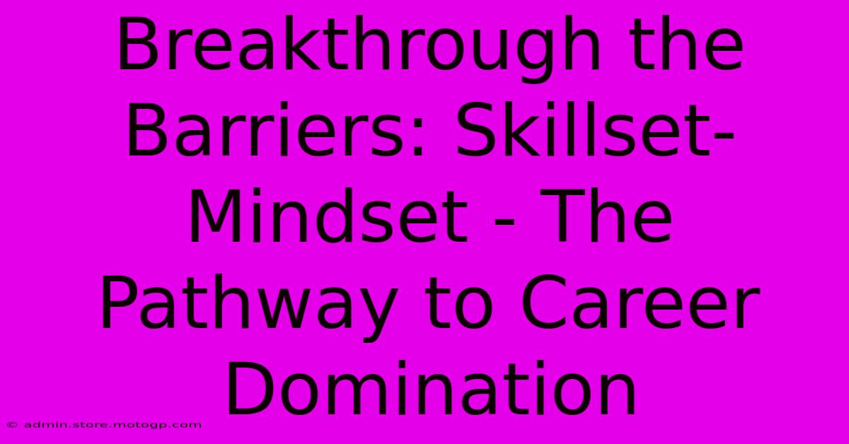 Breakthrough The Barriers: Skillset-Mindset - The Pathway To Career Domination