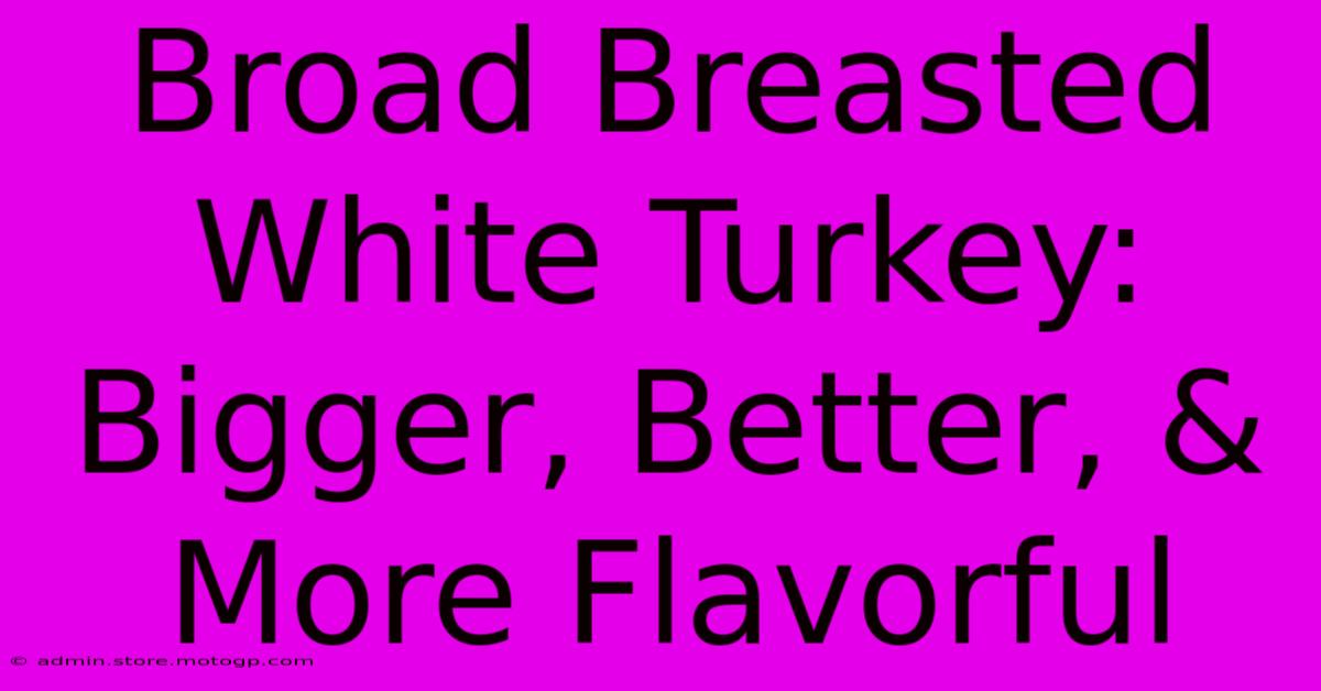 Broad Breasted White Turkey: Bigger, Better, & More Flavorful